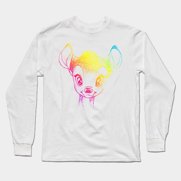 Bambi cute deer Long Sleeve T-Shirt by G-THE BOX